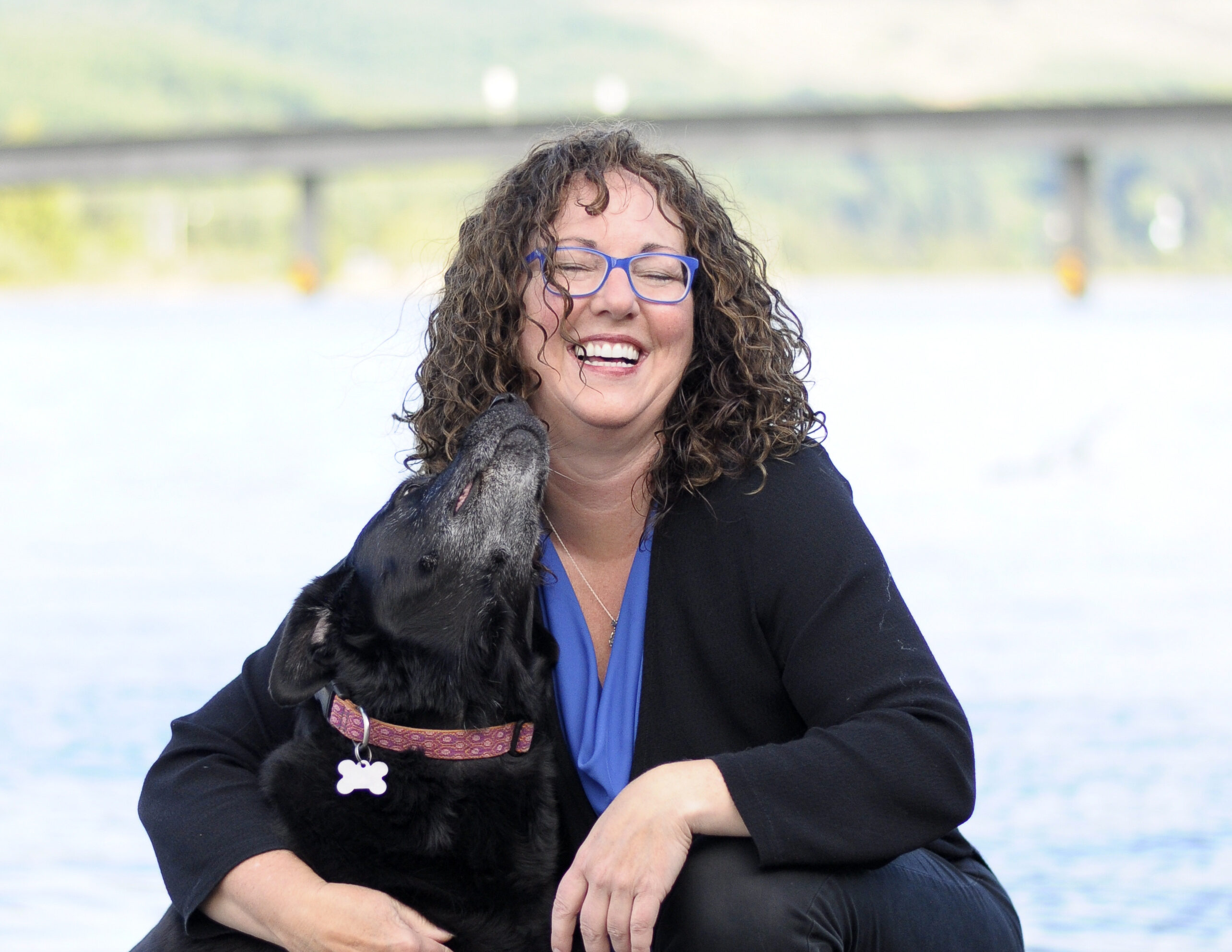 mary faith bell with her awesome dog